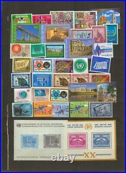 A Collection Of UN with offices all mint never hinged Inscription strips f-26
