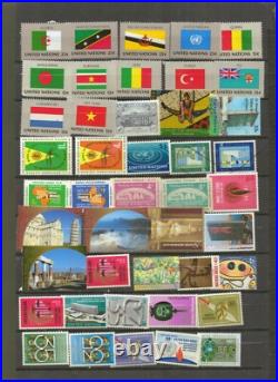 A Collection Of UN with offices all mint never hinged Inscription strips f-26