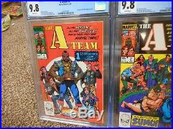 A-Team 1 2 3 SET ALL cgc 9.8 Marvel 1984 NBC TV show MINT WHITE pgs Mr T Face