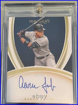 Aaron Judge 2020 Panini Immaculate On-card Sweet Auto Mint Card 25/25! All Rise