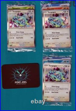 All 3 Terapagos with Quaxly Sprigatito & Fuecoco all with Horizons Stamps Surgin