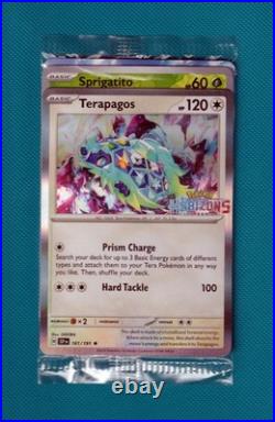 All 3 Terapagos with Quaxly Sprigatito & Fuecoco all with Horizons Stamps Surgin