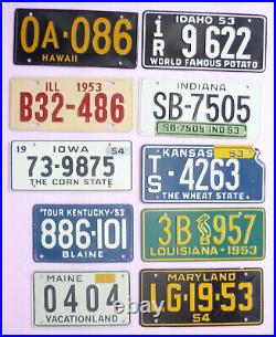 All 50 U. S. States Lot of 1953-54 Cereal Bike Miniature Metal License Plates All 50 U. S. States Lot of 1953-54 Cereal Bike Miniature Metal License Plates