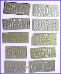 All 50 U. S. States Lot of 1953-54 Cereal Bike Miniature Metal License Plates All 50 U. S. States Lot of 1953-54 Cereal Bike Miniature Metal License Plates