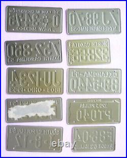 All 50 U. S. States Lot of 1953-54 Cereal Bike Miniature Metal License Plates All 50 U. S. States Lot of 1953-54 Cereal Bike Miniature Metal License Plates