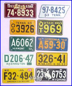 All 50 U. S. States Lot of 1953-54 Cereal Bike Miniature Metal License Plates