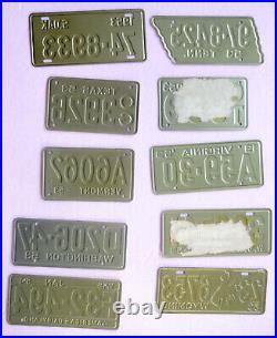 All 50 U. S. States Lot of 1953-54 Cereal Bike Miniature Metal License Plates