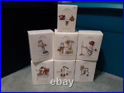 All 7 Lot Hallmark The Snowmen Of Winter Garden Ornament Set 2007