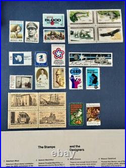 All American Stamp Album 1800s- On + Commemorative Mint Sets-SO MANY Stamps