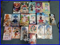 Anime Figure Lot, NEW! Asuna, Rem, Hatsune Miku, All Might. 19 Figures