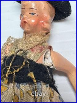Antique German All Bisque Jointed Dollhouse 4 Collectible Dolls Lot of 5