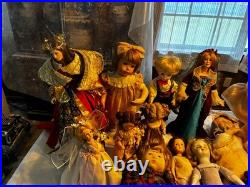 Antique doll collection lot