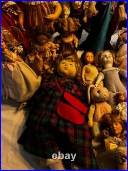 Antique doll collection lot