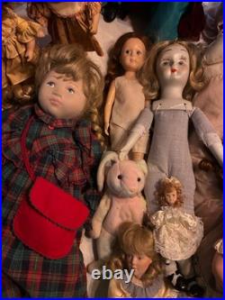 Antique doll collection lot