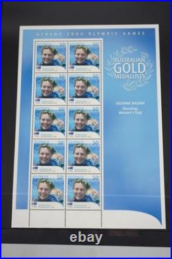 Australian Olympic Gold Medallist 2004 Collection Of 17 Stamp Sheets All Mint
