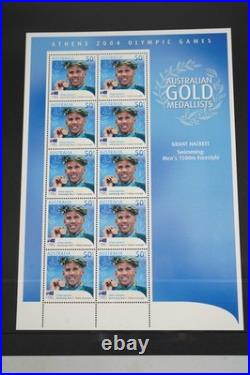 Australian Olympic Gold Medallist 2004 Collection Of 17 Stamp Sheets All Mint