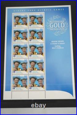Australian Olympic Gold Medallist 2004 Collection Of 17 Stamp Sheets All Mint