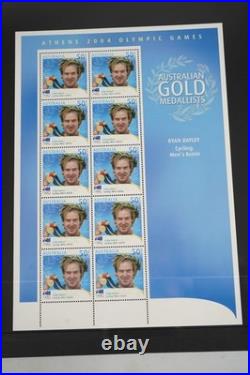 Australian Olympic Gold Medallist 2004 Collection Of 17 Stamp Sheets All Mint