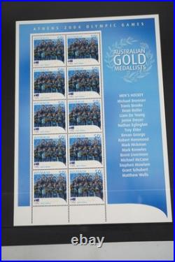 Australian Olympic Gold Medallist 2004 Collection Of 17 Stamp Sheets All Mint