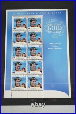Australian Olympic Gold Medallist 2004 Collection Of 17 Stamp Sheets All Mint