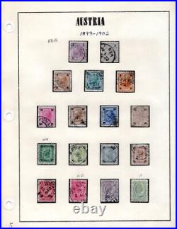 Austria 1874-1924 Collection Of 250+ Stamps Mint & Used All In Black Mounts