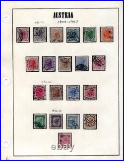 Austria 1874-1924 Collection Of 250+ Stamps Mint & Used All In Black Mounts