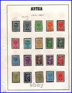 Austria 1874-1924 Collection Of 250+ Stamps Mint & Used All In Black Mounts