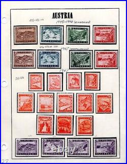 Austria 1934-1952 Collection Of 180 Stamps All Mint In Hingless Mounts