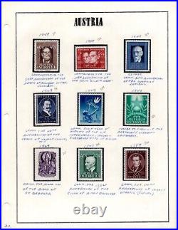 Austria 1934-1952 Collection Of 180 Stamps All Mint In Hingless Mounts