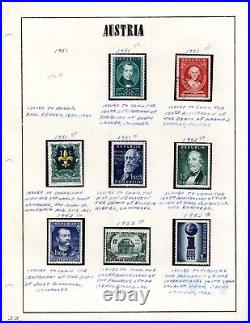 Austria 1934-1952 Collection Of 180 Stamps All Mint In Hingless Mounts