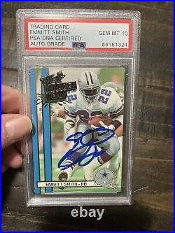 Autographed Emmitt Smith 1990 All Madden Team RC PSA Signed 10 Auto Grade