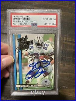 Autographed Emmitt Smith 1990 All Madden Team RC PSA Signed 10 Auto Grade