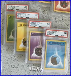 Base Set 1st Edition Non Holo Set 17-102 Both Pikachu 87 Cards all PSA 9 Mint