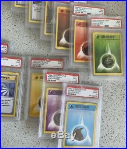 Base Set Shadowless Non Holo Set 17-102 Both Pikachu 87 Cards all PSA 9 Mint