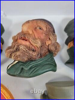 Bossons Chalkware Heads Lot of 6Group Set Pickwick, Mr. Bubbles, Bill Sykes