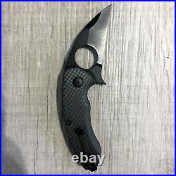 Brous Blades Silent Soldier Flipper All Black Limited Edition Knife MINT Cond