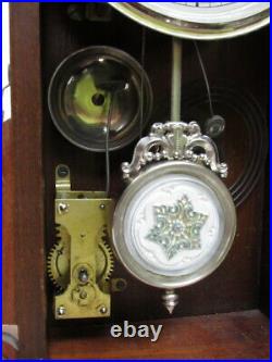 C1800s WATERBURY PARLOR MANTEL CLOCK & ALARM ALL ORIGINAL RUNS GREAT NEAR MINT