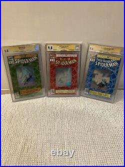 CGC SS Spider-Man lot (3). All STAN LEE Signed Holograms. Shows Extremely Well