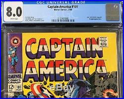 Captain America 100 CGC 7.0 101 CGC 8.0 110 6.5 Own All 3 Silver Age Lot Not 9.8