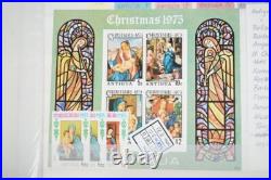Caribbean Christmas Collection Of 350+ Stamps All Mint Stored In Stock Book