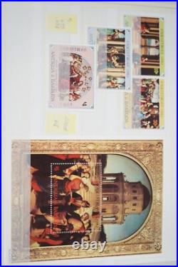 Caribbean Christmas Collection Of 350+ Stamps All Mint Stored In Stock Book