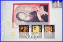 Caribbean Christmas Collection Of 350+ Stamps All Mint Stored In Stock Book