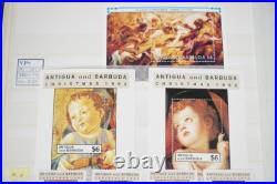 Caribbean Christmas Collection Of 350+ Stamps All Mint Stored In Stock Book