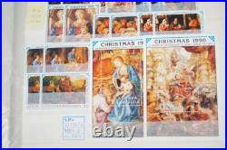 Caribbean Christmas Collection Of 350+ Stamps All Mint Stored In Stock Book