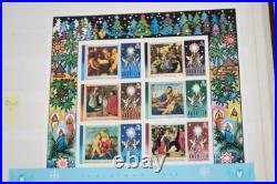 Caribbean Christmas Collection Of 350+ Stamps All Mint Stored In Stock Book