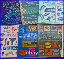 Clip Art Collection #1 (Lot of 34) 26 Dover, 8 reference books all VG+