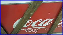 Coca Cola large 2 sided porcelain sign all original in original crate near mint