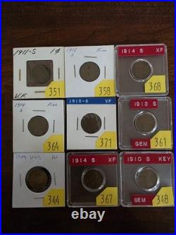 Collectable US Penny Lot of all 9 Pictured Items. Key Dates Like 1910 S Collectable US Penny Lot of all 9 Pictured Items. Key Dates Like 1910 S