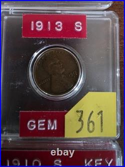 Collectable US Penny Lot of all 9 Pictured Items. Key Dates Like 1910 S