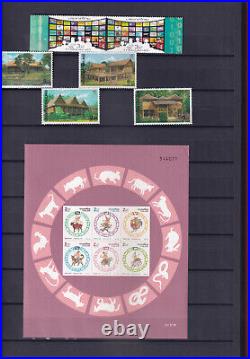 Collection Of Asian Countries Stamps In Stock Book 220 Stamps + 80 Ms All Mnh